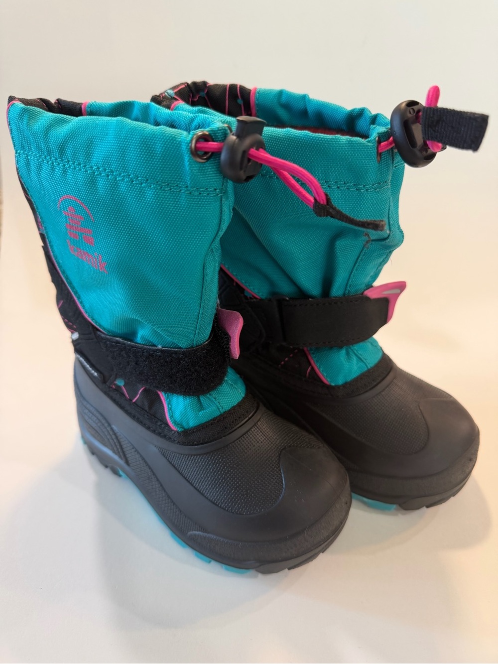 Kamik Toddler Girls Sz 9 Teal & Pink Waterproof Snow Boots New!
